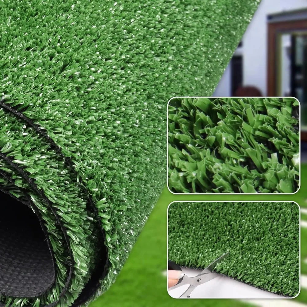 

Artificial Grass Door Mat Lawn Pet Turf 10' x 20', Synthetic Faux Grass Carpet with Drainage Holes, 0.4" Pile.
