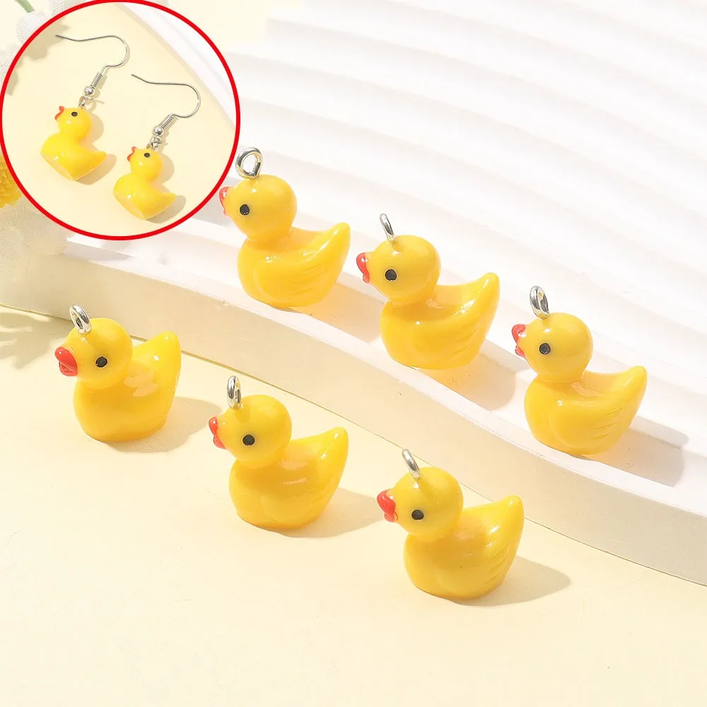 4/8/12 Uds. Colgantes de pato amarillo, pulseras DIY, collares, pendientes, Día de San Valentín, Navidad, Acción de Gracias, Día de la madre, accesorios de regalo