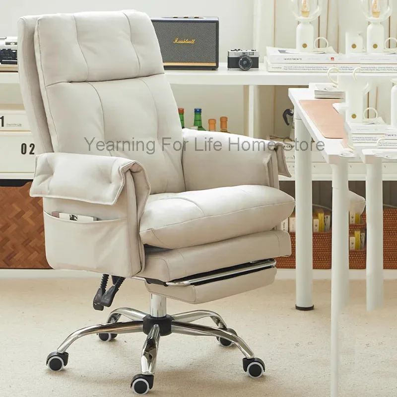 

Comfortable Office Chair Kneeling Leather Study Desk Ergonomic High Back Swivel Office Chair Arm Silla Ergonomica Furniture