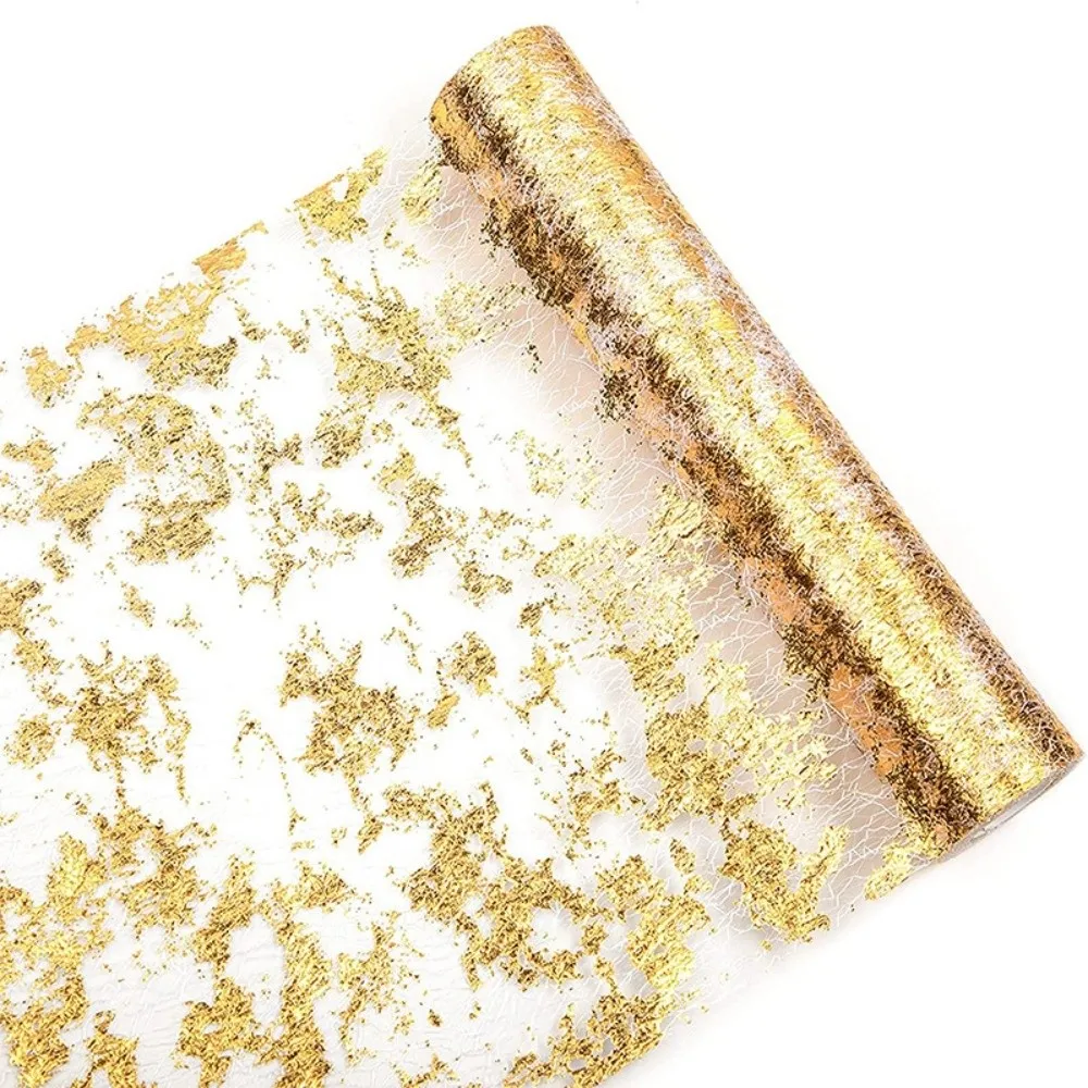 Sparkle Metallic Table Runner Foil Mesh Roll Glitter Sequin Christmas Table Runner Thin Table Decoration Flag Tablecloth Wedding