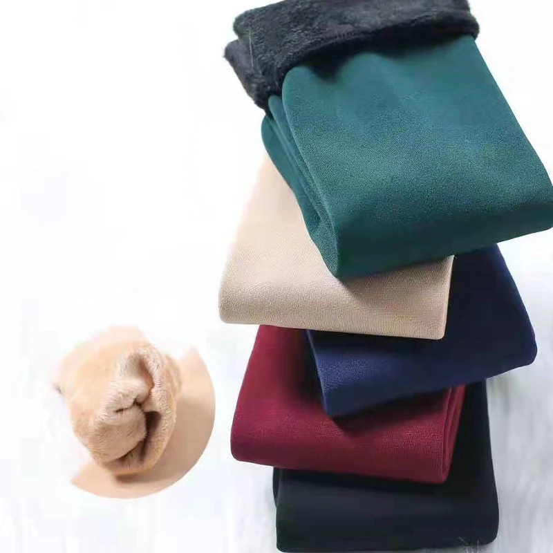 Calcetines calientes Calcetines de piso Calcetines para niñas Calcetines gruesos de lana para mujer, medias cálidas de algodón de felpa, Color carne, luz de Luna, tubo medio de nieve, herramienta de Dios, Invierno