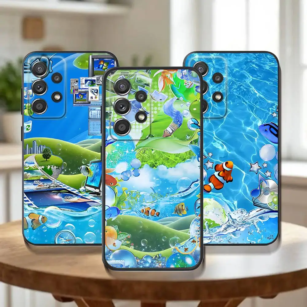 

Frutiger Aero art Nostalgic 2000s Phone Case For Samsung Galaxy A73,31,32,72,41,53,52,71,22,5G,Note,J7,8,9 Soft Black Cover