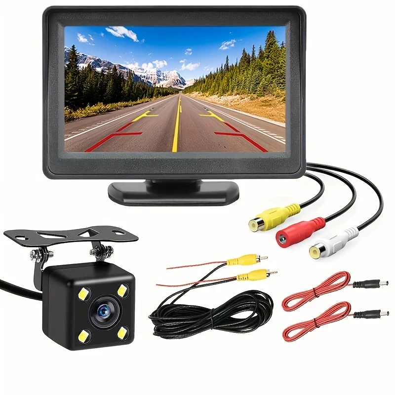 

4.3Inch HD Rearview Camera with Adjustable Angle, Night Vision, 480p Video Resolution, Universal Fit for Cars, SUVs, Trucks, RVs