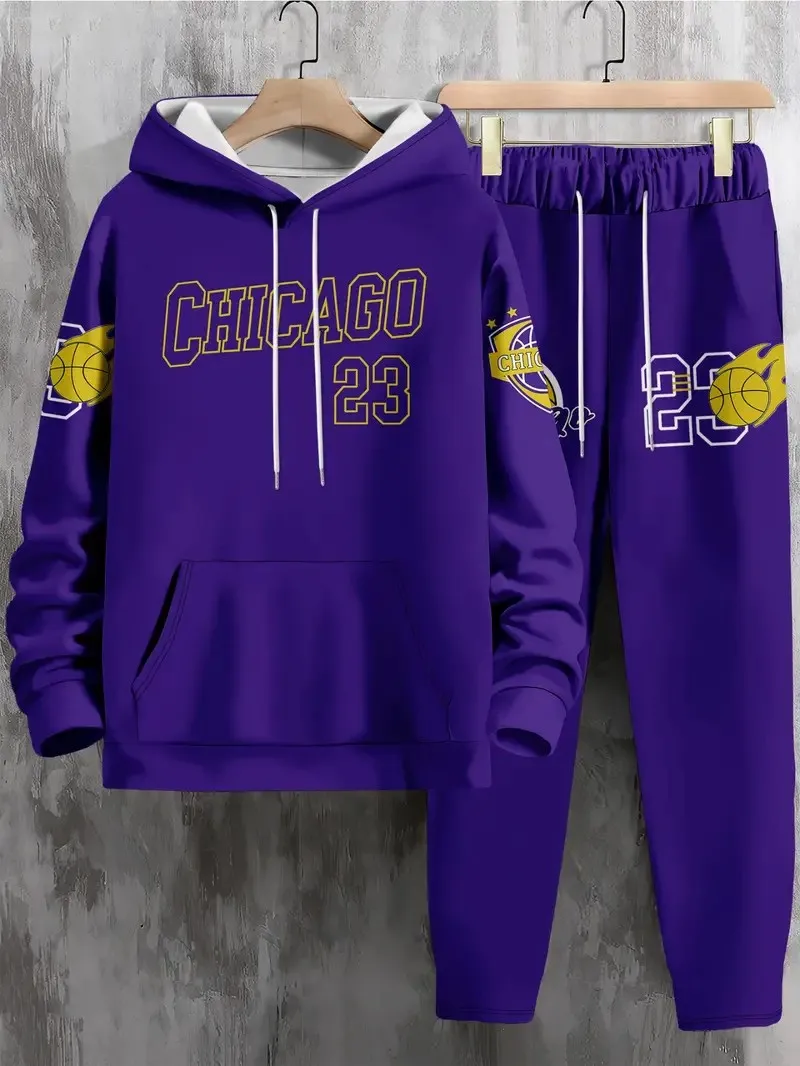 2025年春夏向けの新しいメンズフーディセットは、柔らかく肌に優しく、カジュアルでファッショナブルで、レタープリントが施されています。