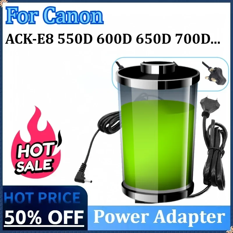 

ACK-E8 ACKE8 ACK E8 Digital Camera AC Power Adapter Kit for Canon EOS Rebel T2i T3i T4i T5i 550D 600D 650D 700D Kiss X4 X5 X6