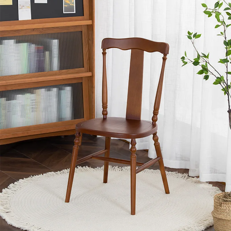 Solid wood dining chair rattan back chair home dining restaurant dining table chair