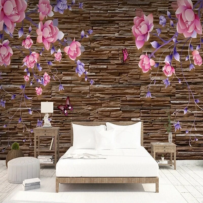 Simple European-style 3D stereoscopic flower cultural stone decorative painting TV luxury home background wall