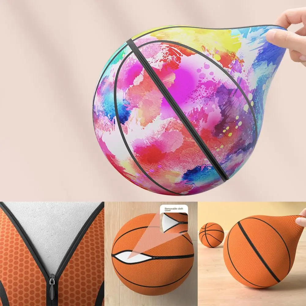 

Soft Simulated Basketball Toys 21cm Outdoor Activities Silent Basketball Removable Cloth Cover Boys Ball Toys