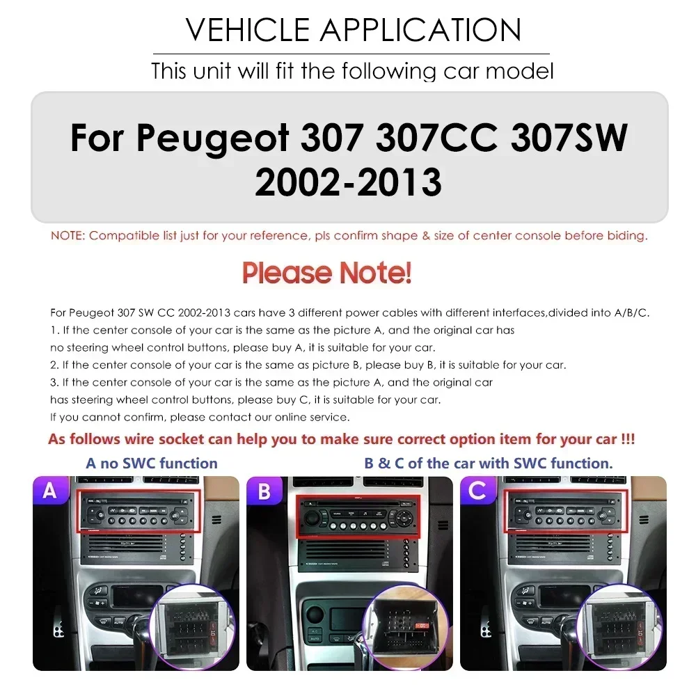 Android Car Radio for Peugeot 307 307CC 307SW 2002-2013 Stereo Multimedia Player GPS 2DIN Carplay Som Automotivo 9inch Screen