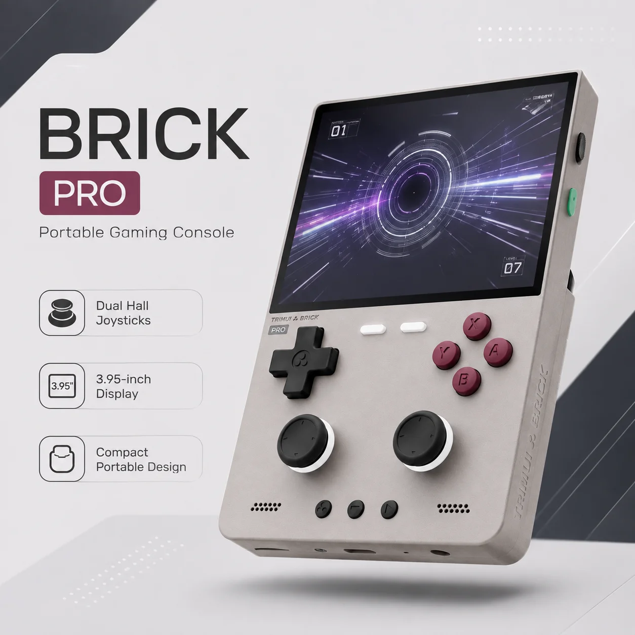TRIMUI BRICK PRO TG4040 Handheld Game Console 1024768 IPS Display 5000mAh Long Standby Battery ALPS Buttons Vibration Motor
