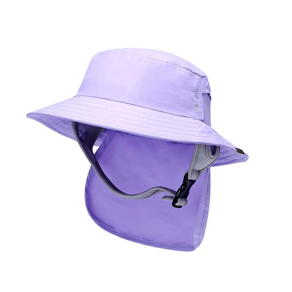 With Chin Strap Surfing Backet Hat Breathable Wide-brimmed Ladies Sun Hat Quick-drying Windproof Fisherman Cap Men Women