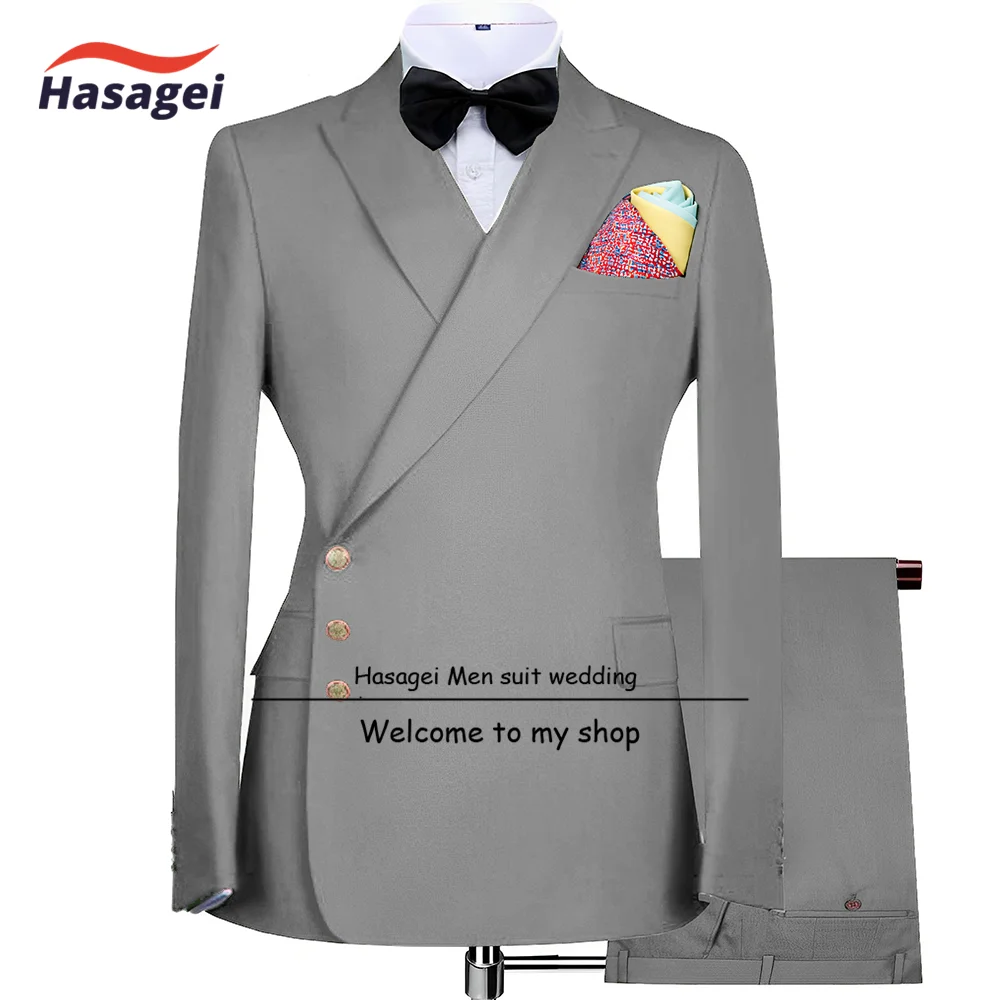 2023 New Men\'s Suit Jackets and Pants 2-piece Set Elegant Wedding Tuxedo Blazer for Homme Custom Clothes