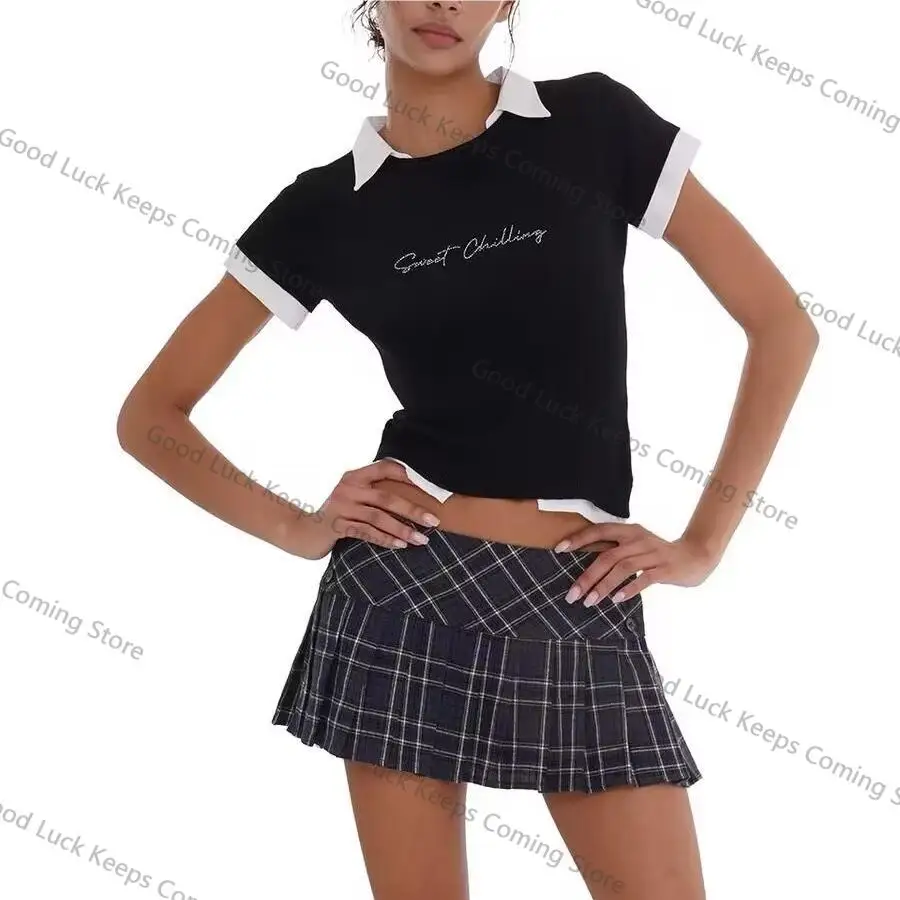 Mini jupes d'été pour femmes, vintage, mode coréenne, jupe à carreaux pour femmes y2k, jupes plissées vertes à carreaux, style preppy