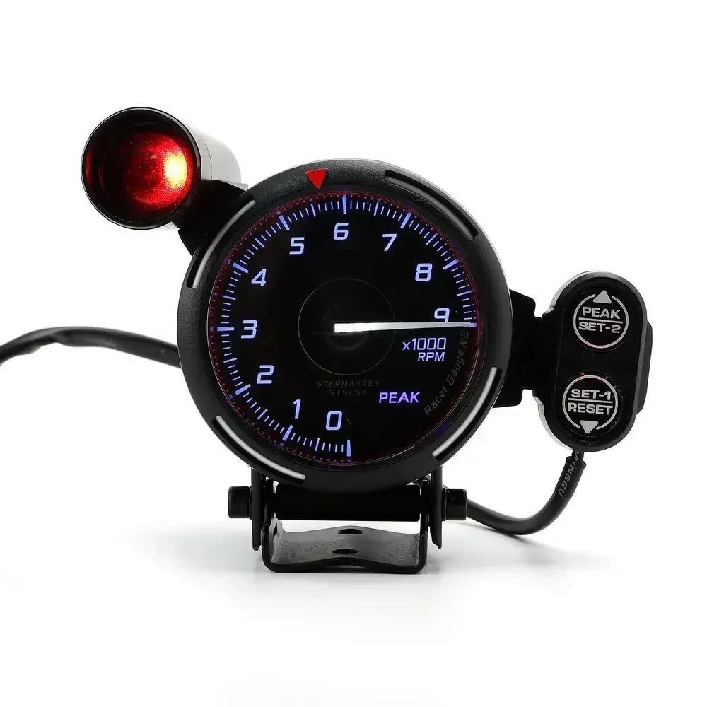80MM Tachometer RPM Gauge High Speed Stepper Motor 7 Colors 11000 RPM 9000rpm Meter with Shift Light and Peak Warning