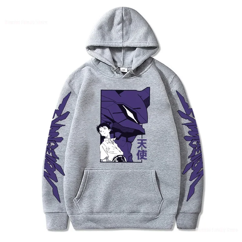 EVANGELION Eva Sweatshirt Anime Long Sleeve Jacket Coats Cartoon Oversized Hooded Hoodie Streetwear Casual Hoodies Top Pullover