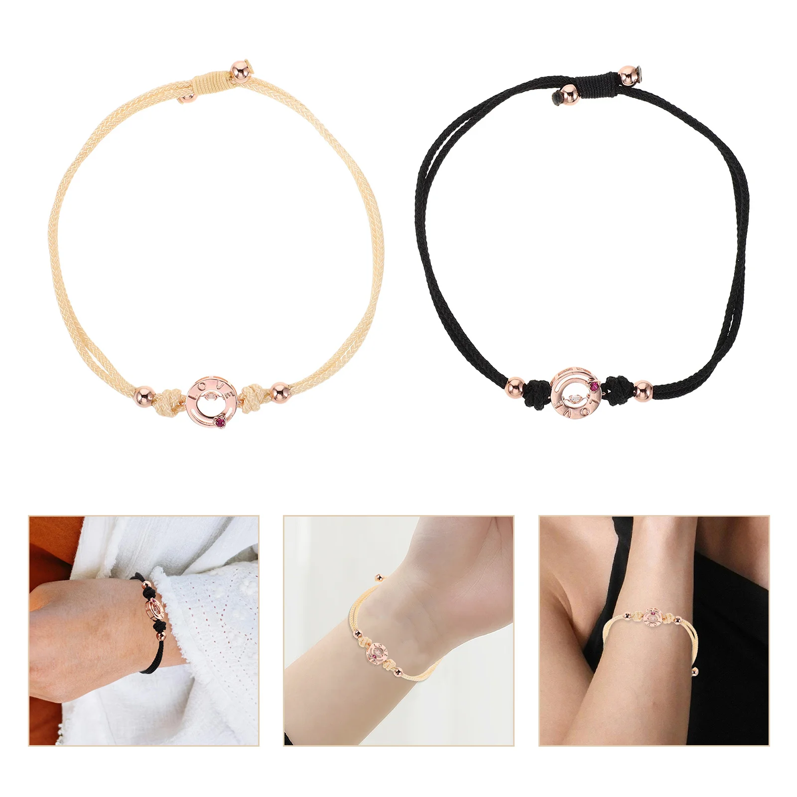 

1 Pair Adjustable Touch Connection Vibration Bracelets For Long Distance Relationship Matching Couple Wristbands Him Her
