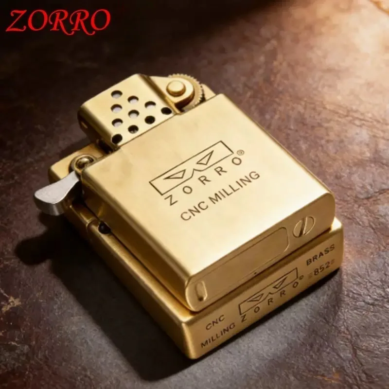ZORRO Brass CNC Machine Armor Kerosine Lighter Pure Brass Anti slip Movement Exquisite Relief Limited Edition Collection Lighter