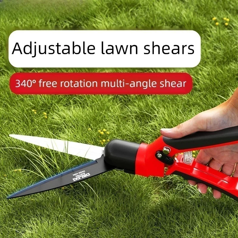 

High Carbon Steel Lawn Mower 340 ° Rotating Pruning Shears Comfortable Wear-resistant Hedge Shears Household Garden Pruning Tool