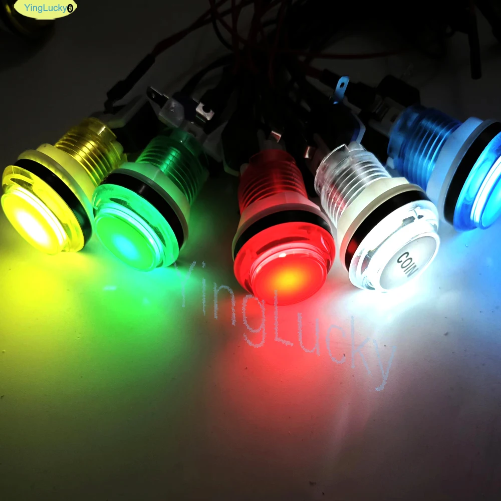 Arcade DIY Kit Copy SANWA 8 Way Joystick 12V Arcade LED Button For PC Raspberry Pi Zero Delay USB Board Controller Game Machine
