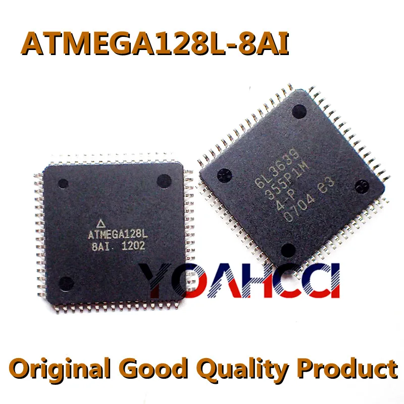 ATMEGA128L-8AI (2-10 ชิ้น) จัดส่งฟรี QFP-64 MCU 8Bit ATMEGA128L AVR RISC 128KB แฟลช,ชิป IC เดิม,ในสต็อก