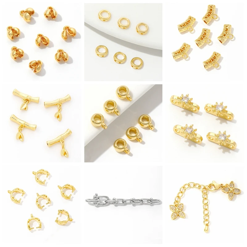 20 Stück 18 Karat vergoldete Verbindungsringe, Endkappen für Schmuck, Messing-Endperlen, Endperlen, DIY-Schmuckherstellungszubehör – Detail 3