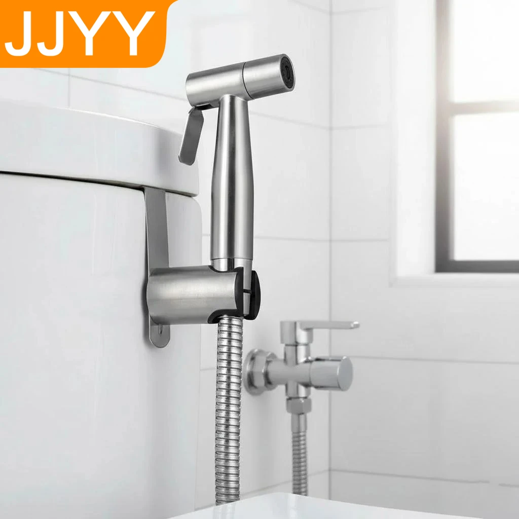

JJYY 4 Piece Bidet Sprayer Set - Handheld Bathroom Sprayer Stainless Steel Cloth Diaper Faucet Easy Install