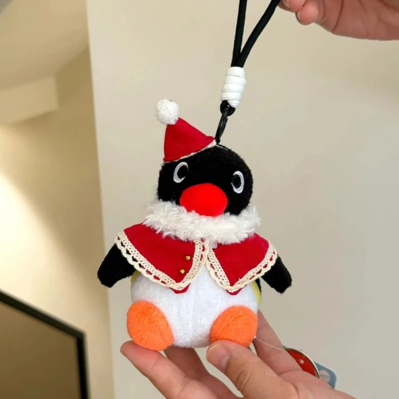 ピンクペンギンぬいぐるみキーホルダーかわいいペンギン人形バックパックペンダントクリエイティブ動物人形キーホルダー女の子クリスマスバッグアクセサリー