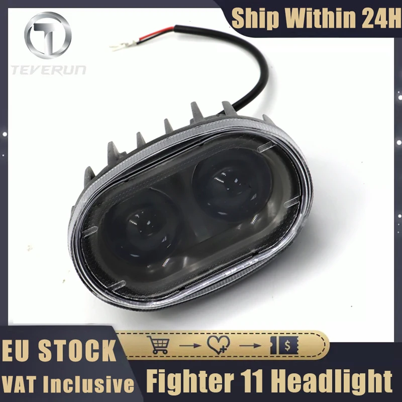 Original Headlight For Teverun Fighter 11+ Electric Scooter Fighter 11 Front Light E-scooter Headlamp Fighter Front Lamp Parts