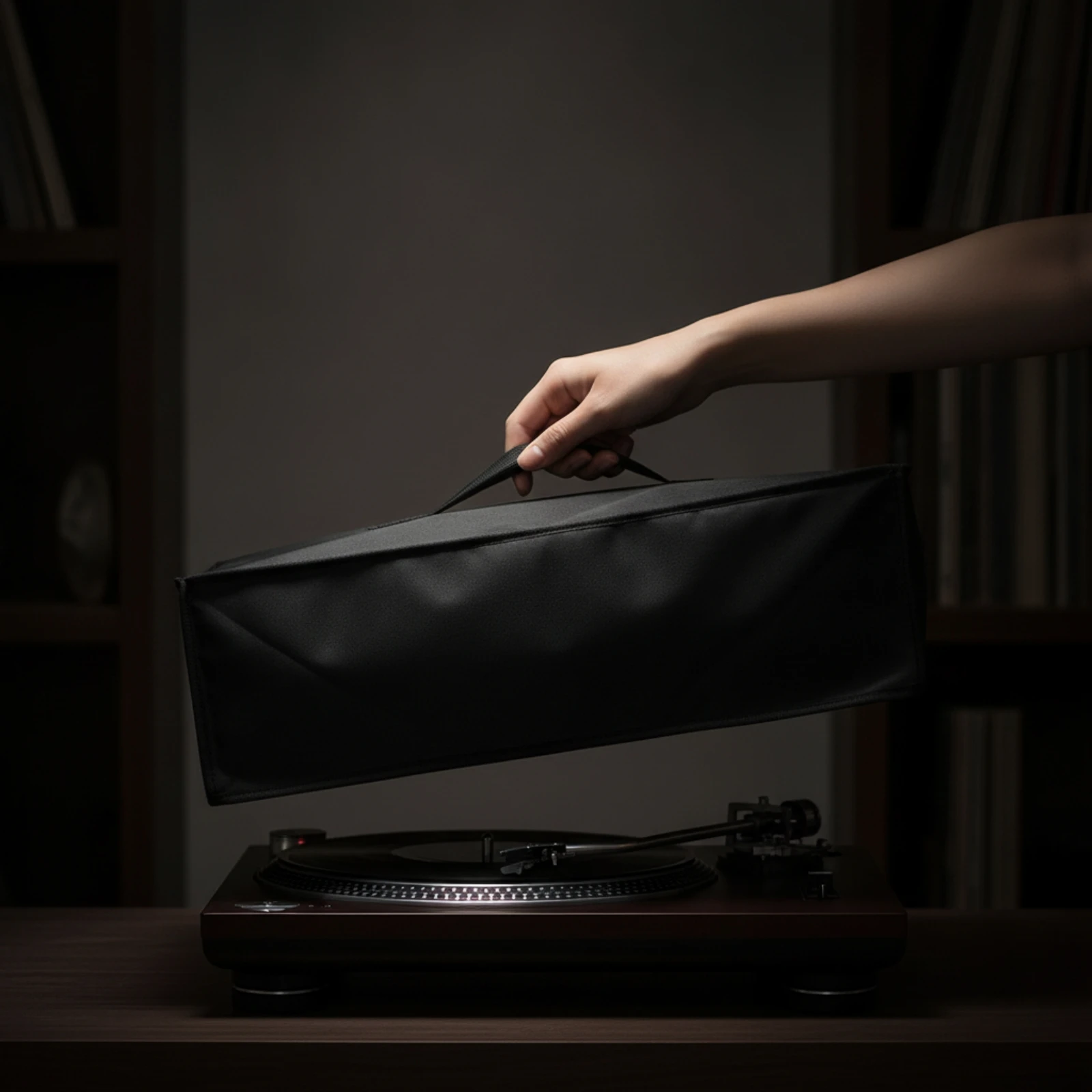 Turntable Dust Cover with Handle Long-Lasting Vinyl Player Dust Cover Heavy Duty Easy to Clean for Vinyl Collectors
