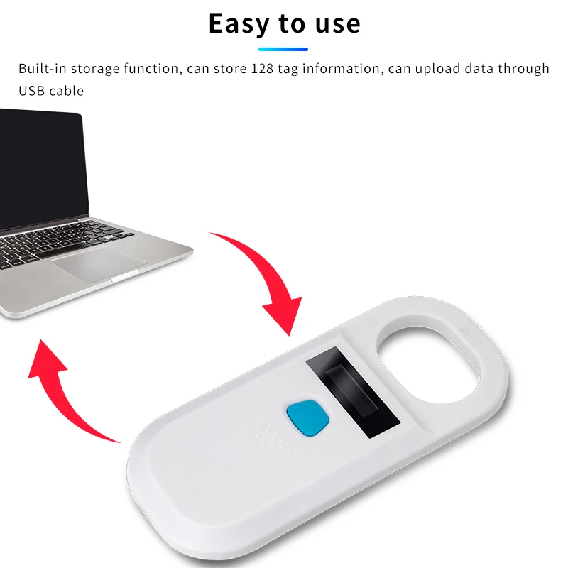 Non Contact Em4305 125kHz Animal Scanner FDX-B (ISO11784/85) USB Rechargeable Port 134.2Khz RFID Pet Dog Chip Card Reader