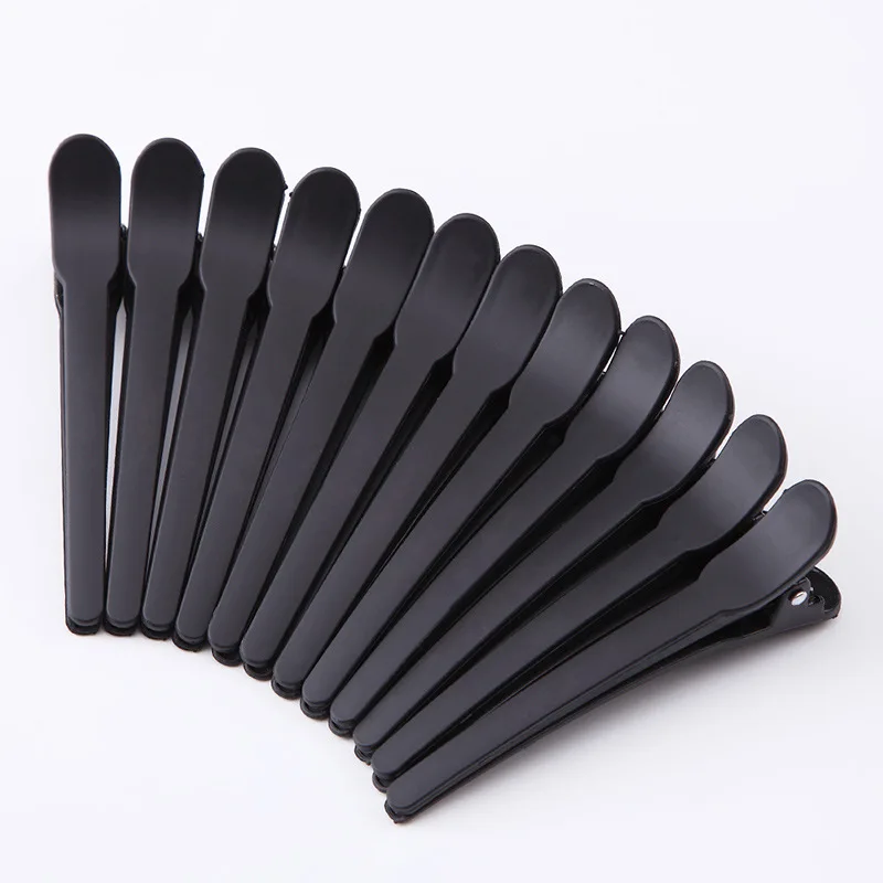 12pcs Duck Mmouth Multicolor Hair Bang Plastic Positioning Clip for Hairdressing Salon Baber Cutting Use