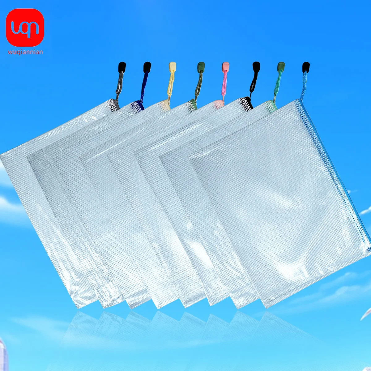 5/1Pcs, Waterproof Mesh Zipper Pouch, Document Bag, File Folders, A4, School, Office Supplies, Pencil Case, Storage Bags