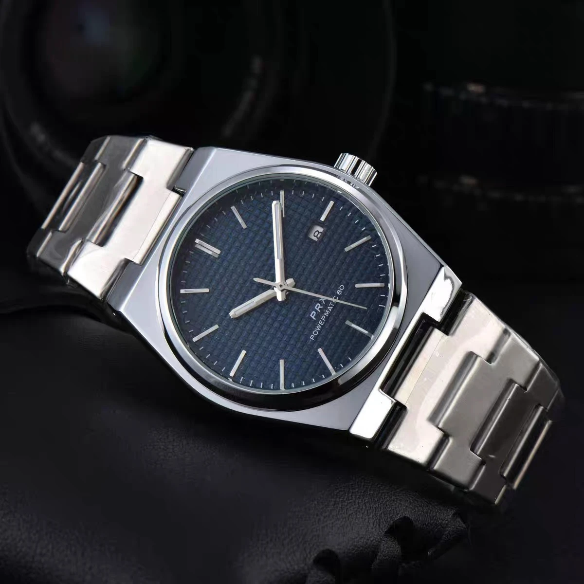 Luxury 40mm Men Supe Player Tisotes Watch Classic Prx Style 2813 Automatic movement Blue Watch with Date Butterfly Buckle Metal