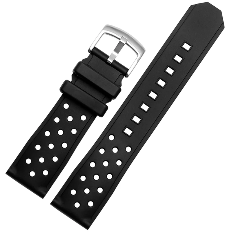 Interface reta pulseira de silicone para Heuer F1, pulseira relógio de borracha esportiva, estilo pino, 22mm respirável, CAZ2011