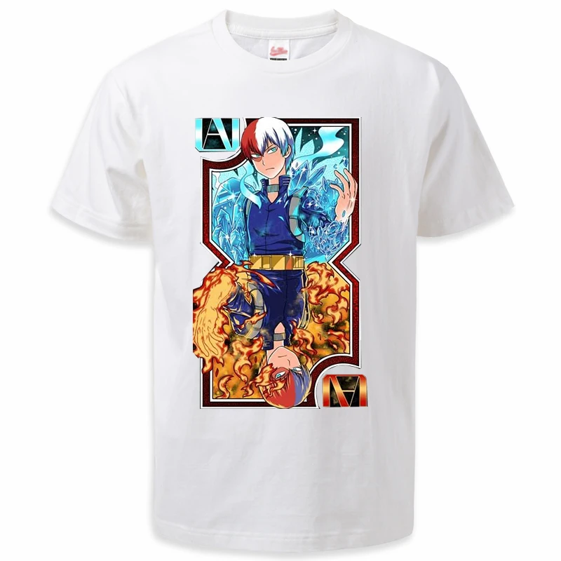 My Hero Academia Hot Anime Oversized Mens Tshirts Unisex Anime Todoroki Shoto Graphic Tees Tops Harajuku T Shirt Men Camisetas