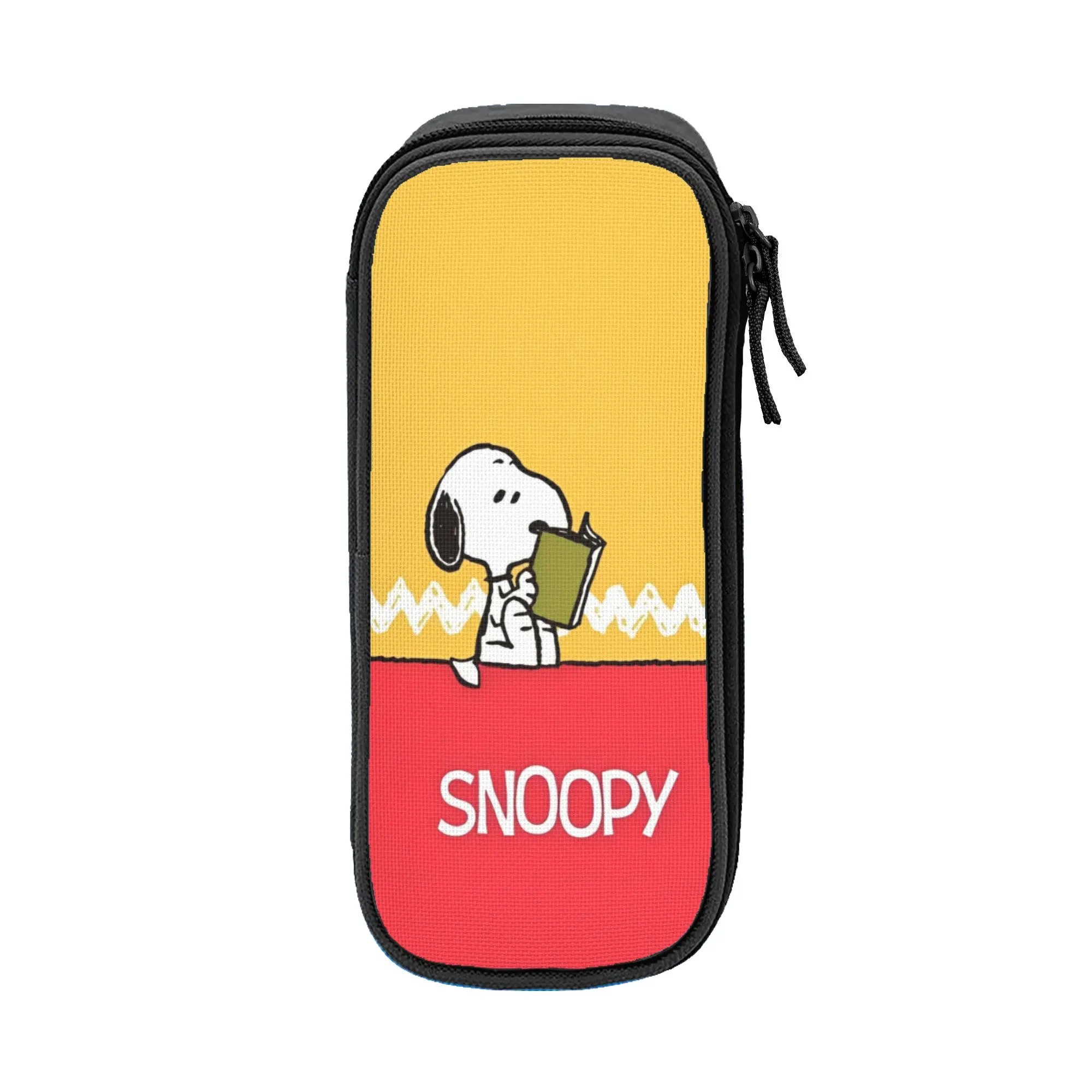 

Large Capacity Pen Box Snoopys cartoon dog Office Supplies Double Layer Pencil Bag Girl Make Up Bag Suprise Gift
