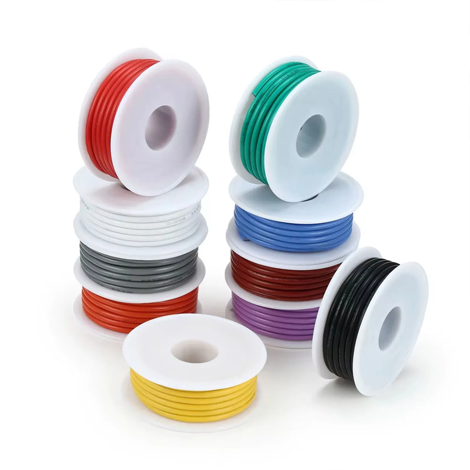 20/22/24 AWG Stranded Electrical Wire Soft Flexible Silicone Tinned Copper Wires 18 Gauge Hookup Wire Cable 5m or 10 each color