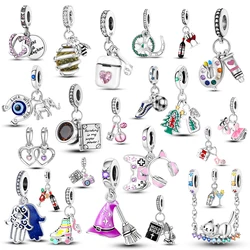 925 Sterling Silver Coffee Camera Tower Charm Beads Fit Original Bangle Bracelet Charms Diy Jewelry Gift For Women
