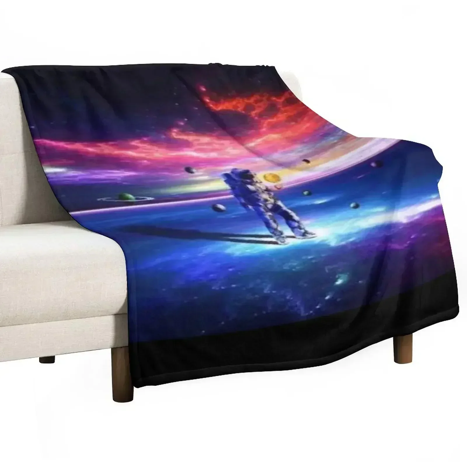 Astronaut and planets Throw Blanket For Baby funny gift Thin Decorative Throw cosplay anime manga Blankets