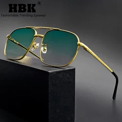 HBK New Pilot Sunglasses for Men Fashion Retro Double Bridge Girder Metal Sun Glasses Women UV400 Male Trending Products Shades