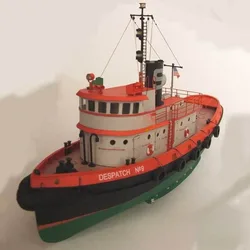 1/72 Dock Tugboat Paper Model Ship Freighter Kit DIY Handmade Paper Model Toy Gift Puzzle Ship Model Decorative Ornaments