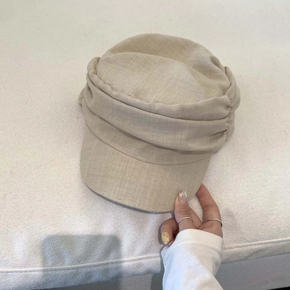 chapeu-equestre-plissado-xadrez-com-aparencia-vintage-estilo-japones-cor-solida-bone-retro-com-aba-reta-chapeu-de-sol-com-protecao-solar-para-festas