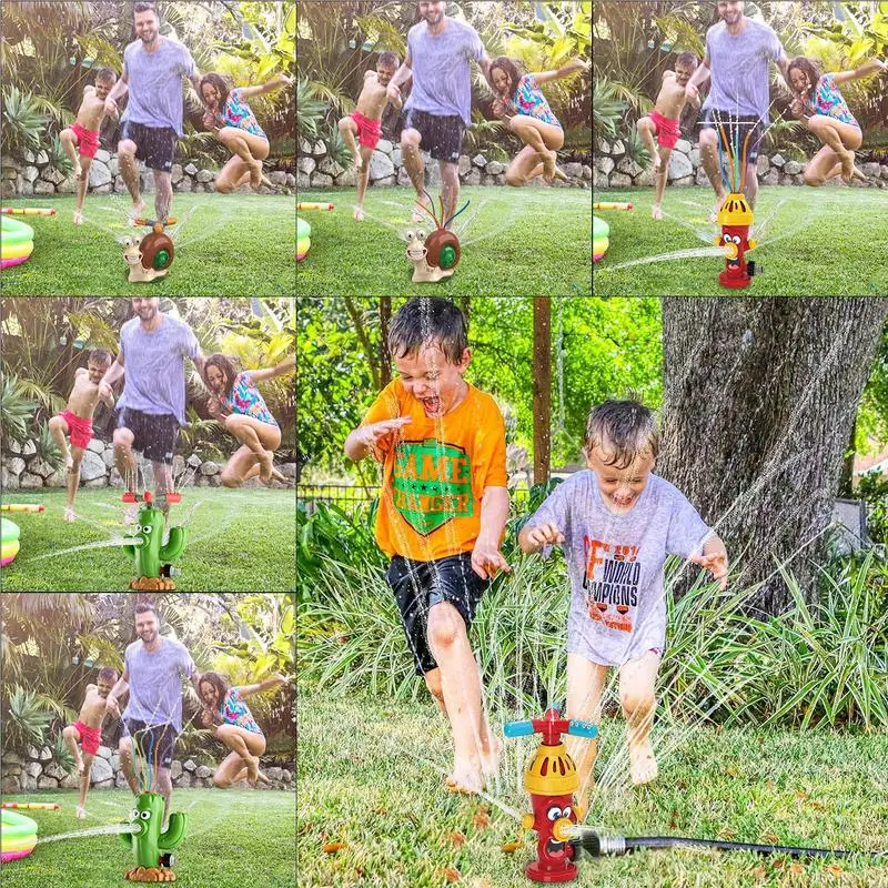 Water Sprinkler For Garden Rotating Adjustable Children's Spray Toy Stable Base Splashing Fun Toy For Outdoor Activities