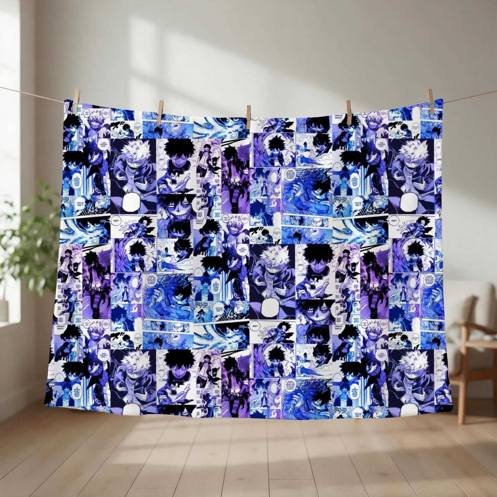 DABI MANGA PANEL COLLAGE Throw Blanket Furrys Luxury Thermals For Travel Furry Blankets