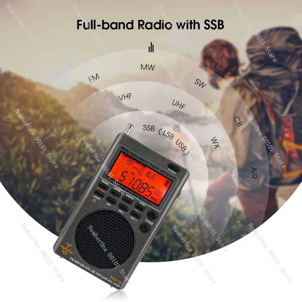 TR110 Radio FM Receiver Portable SSB Shortwave Radios AM FM All Waves Band CB AIR Band Ham Radio SW MW LSB VHF UHF