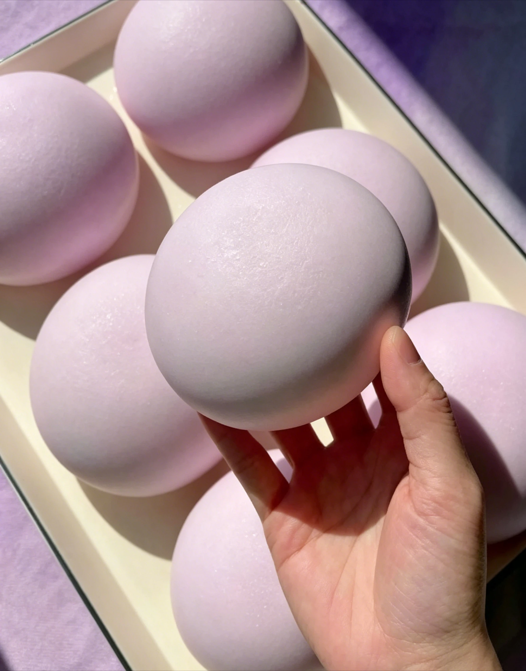 1pc Purple Mochi Bun Squishy Toy, Super Soft Slow Rising PU Squishy Fidget Toy, Stress Relief Squeeze Bun Toy for Teens