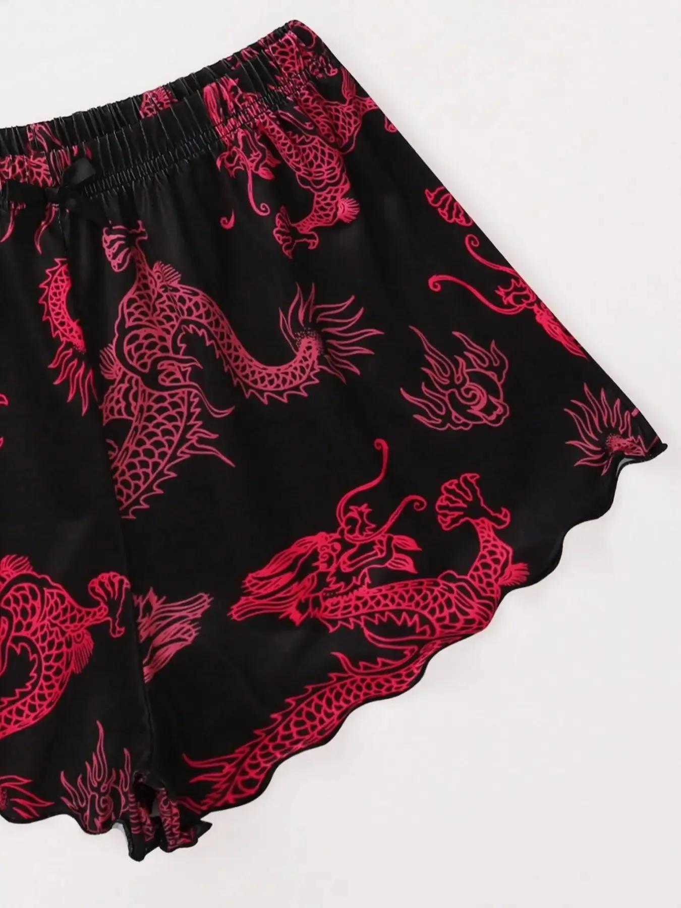 Sexy Nachtwäsche Frauen gedruckt Drachen weste Neck holder Top Shorts Leoparden muster Pyjama Homewear Anzug Damen Nachtwäsche Lounge wear – Detail 9