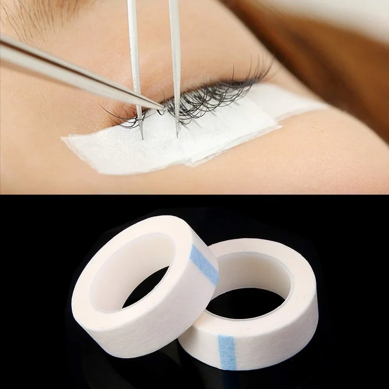 9Mx1.25cm Breathable Eyelash Extension Paper Tape Roll - Non Woven Fabric Adhesive for Fake Eyelashes - 1/5/10/20/50PCS Options