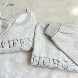 Wifey Mann bestickt Sweatshirt Ton in Ton Flitter wochen Braut geschenk Frau Rundhals ausschnitt Frau Pullover Braut Pullover Herr Frau Pullover neu