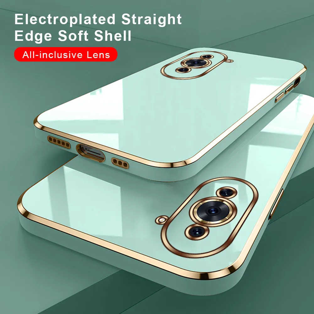 For HuaweI Nova 10 Pro Case Straight Plating Frame Soft Cover On Huawey Nova10 10Pro Nova10Pro 4G Camera Protection Slim Fundas